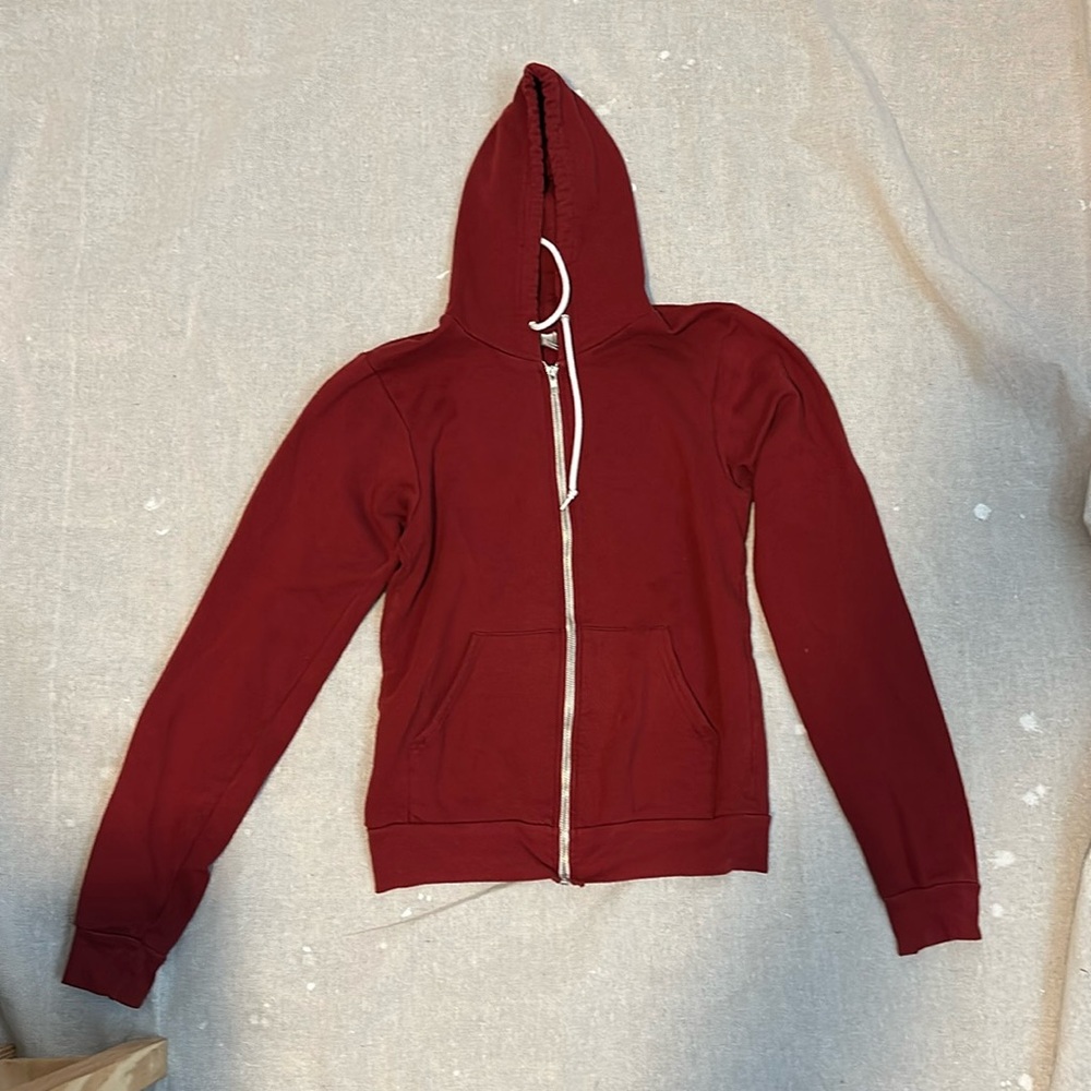 American Apparel Hoodie, Red, Size S